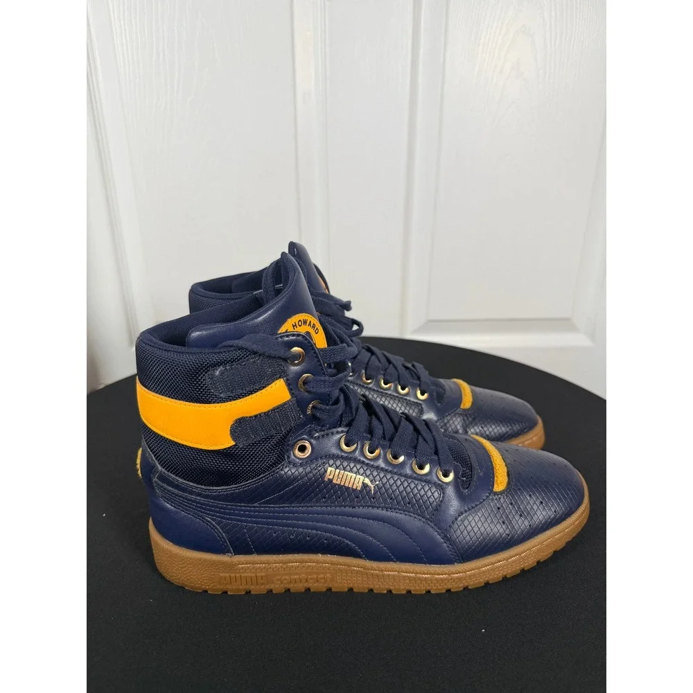 Puma x David T. Howard High School High Top Sneakers Men's 9.5 Blue Gold Rare